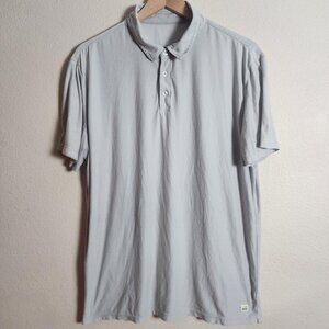 Vuori Polo Shirt Mens Large Gray Performance Lightweight Stretch Athletic Casual